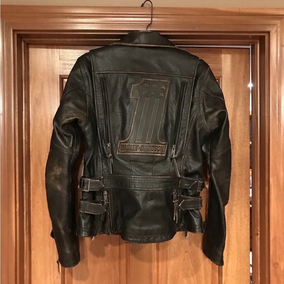Vintage Harley Davidson Priscella Embossed #1 Works Jacket Coat Rare find - Picture 5 of 6